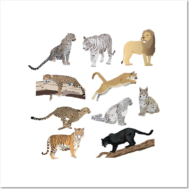 Wild Cats Pattern Wall Art by NorseTech